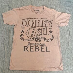 Pink Graphic Johnny Cash T-Shirt